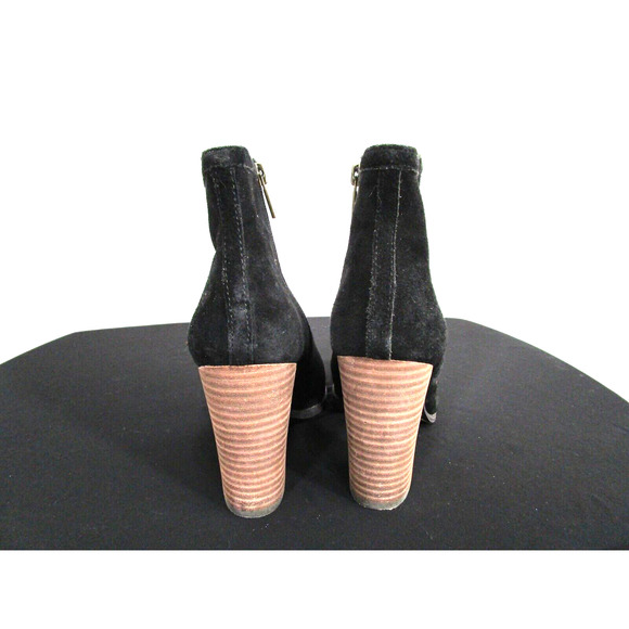 EUC! Lucky Brand Lakyn Black Perforated Suede High Heel Sandal Booties Sz 7M - Picture 7 of 11